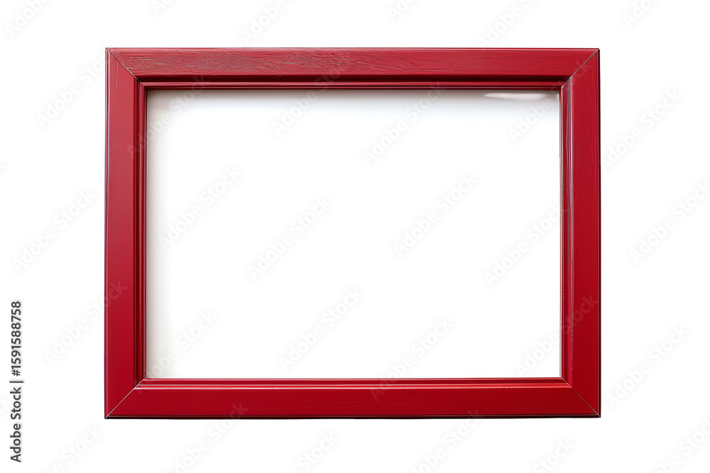 Fototapeta premium Red wooden frame blank interior design element