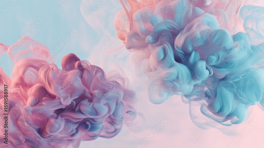 Fototapeta premium Pastel Ink Swirl in Water – Soft Dreamy Abstract Texture