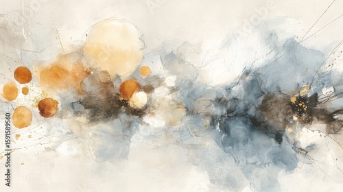 Soft Pastel Splatter Art with Golden Accents – Luxury Marble Texture