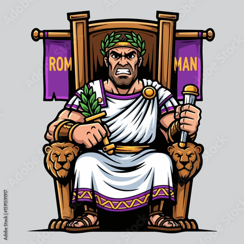 Roman emperor mascot vector