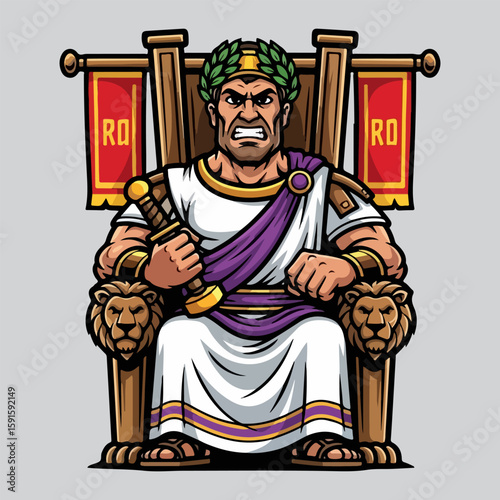 Roman emperor mascot vector