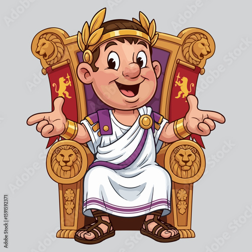 Roman emperor mascot vector