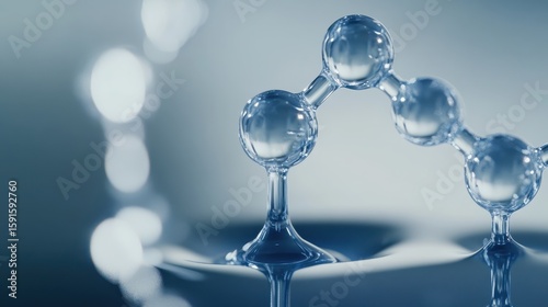 Wallpaper Mural Close-Up View of Water Molecule with Reflections and Bubbles Torontodigital.ca