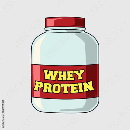 Whey protein simple isolated cartoon illustration with a light background