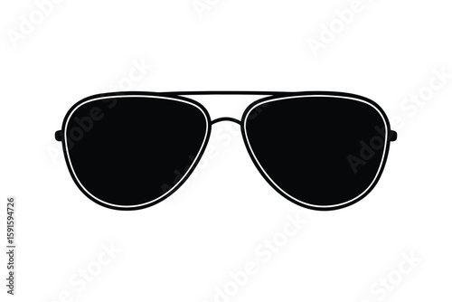 Silhouette art illustration of an aviator sunglasses.eps