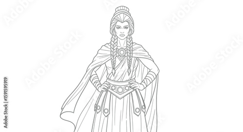 Boudica Celtic Warrior Queen Intricate Adult Coloring Page Historical Heroine Strength