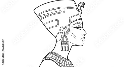 Regal Cleopatra Egyptian Queen Portrait Detailed Adult Coloring Page Ancient History Power