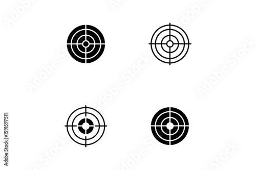 Four target icons arranged in a square formation on a white background