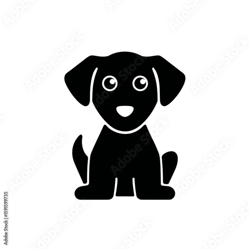 vector cute dog clipart, logo, icon