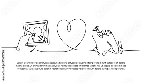 Continuous line design of baby birth phase. Single line decorative element drawn on white.