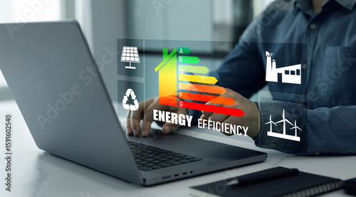 Rating efficiency energy and sustainable development eco house.Eco house with low energy consumption under renovation with insulation.