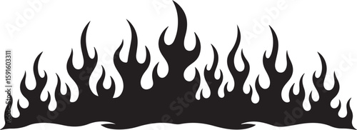 Vector art of decorative black flame design