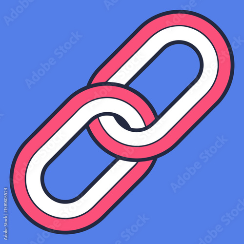 Single chain link icon in flat style
