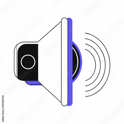 Speaker icon with sound waves in outline style