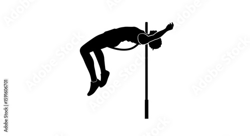 High Jumper Silhouette - Arching Over the Bar Icon