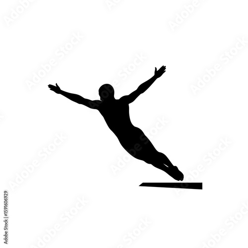Diver Silhouette - Dynamic Leap from Springboard Icon