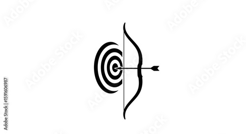 Traditional Longbow & Target Silhouette Icon