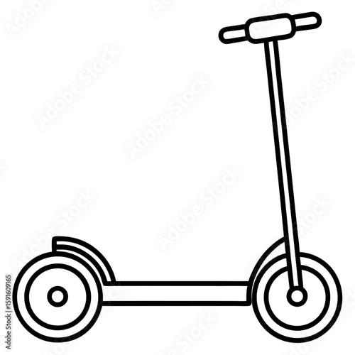 Clean line art illustration of a segway scooter s handlebars and wheels