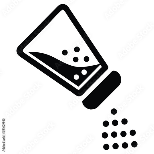 Salt Shaker Icon Vector Illustration Condiment Seasoning Graphic