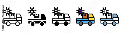 AI Logistics Icon Set with Multiple Styles Vector Illustration