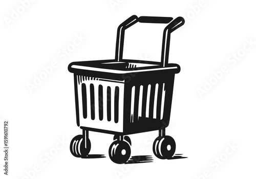 Shopping Cart hand drawn doodle vector illustration