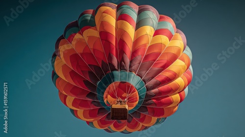 Colorful hot air balloon against a clear sky