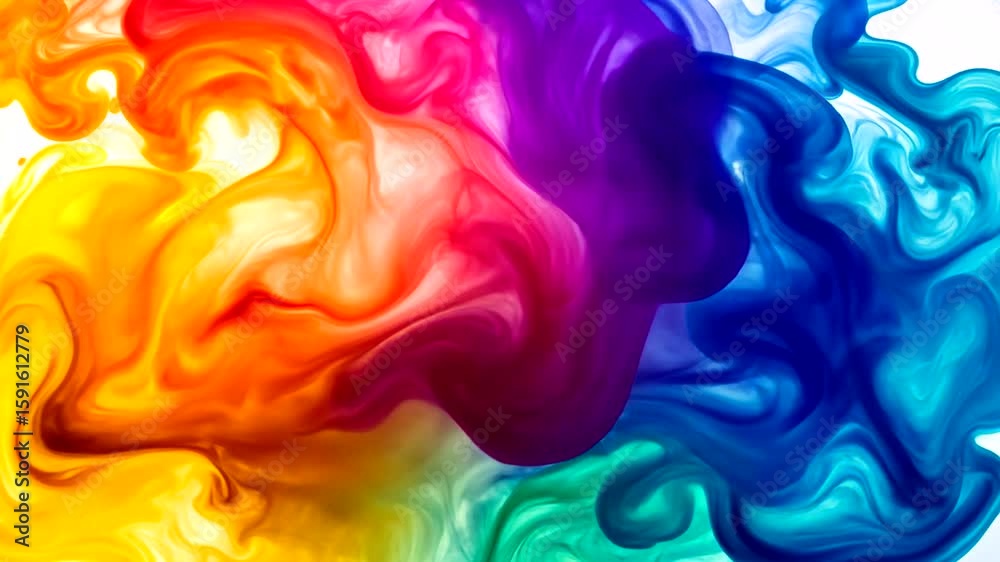 Colorful ink swirling in water creating abstract patterns Colorful ink swirling in water creating abstract patterns