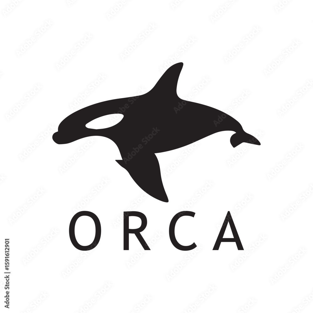 Obraz premium Orca Logo Featuring Powerful Pose and Curved Fin