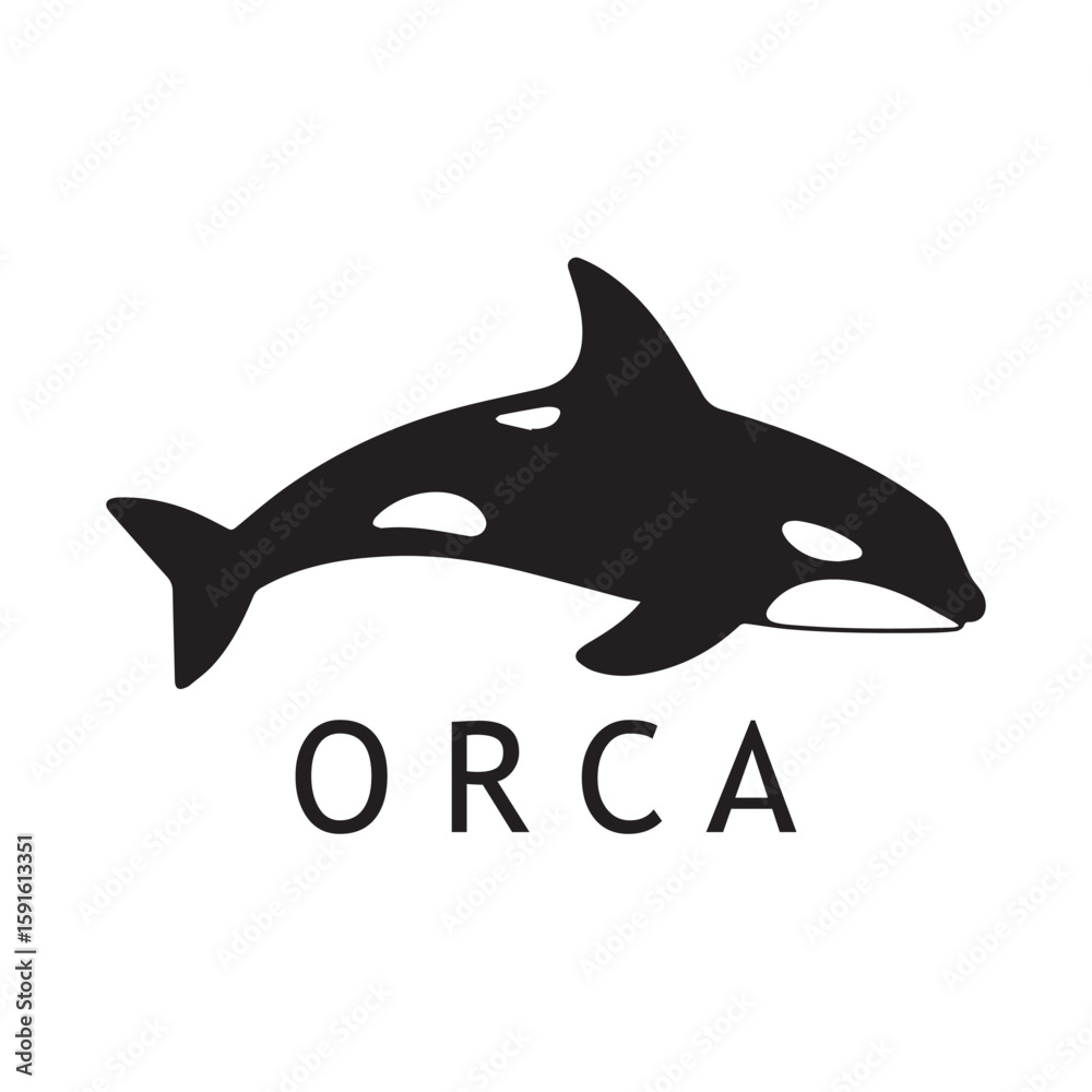 Obraz premium Orca Brand Identity Using Monochrome Graphic Techniques
