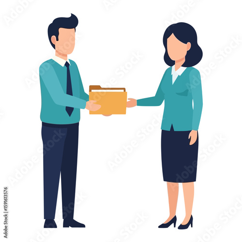 Handing Off Documents A Business Exchange of Information and Data, Promoting Teamwork and Collaboration in an Office Setting 