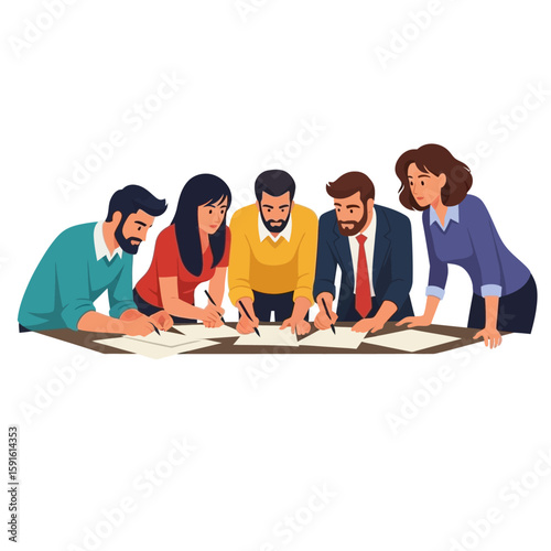 Creative Team Collaborating on a Project Strategy Meeting and Brainstorming Session for Business Development