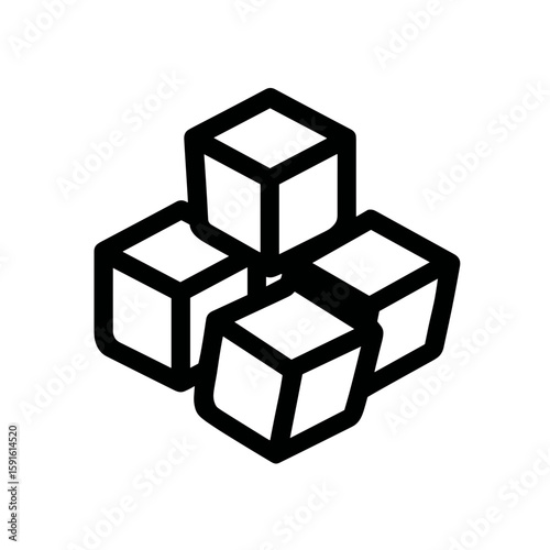 Vector Cubes Clipart, Icon, Logo
