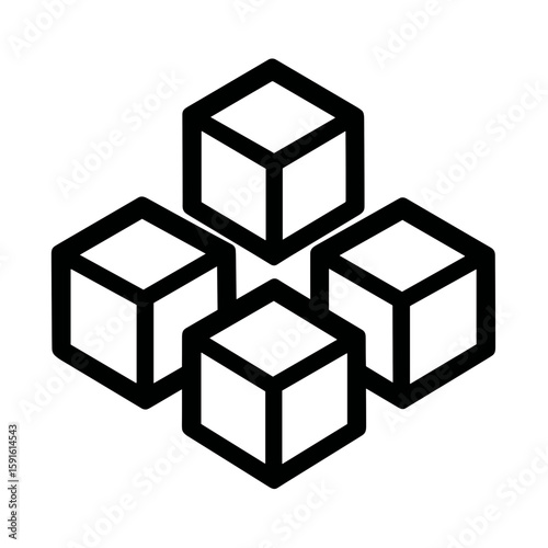 Vector Cubes Clipart, Icon, Logo