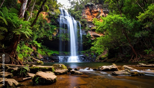 Lush waterfall cascading into a tranquil pool (6)