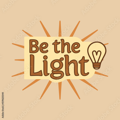 Be the Light logo with handwritten text on beige background