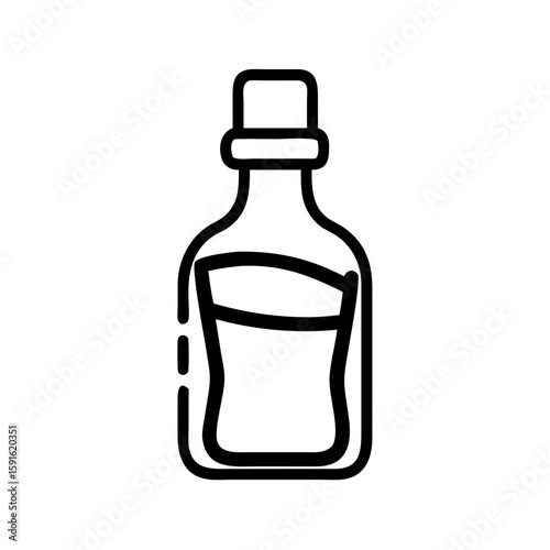 Bottle icon in black outline with white background