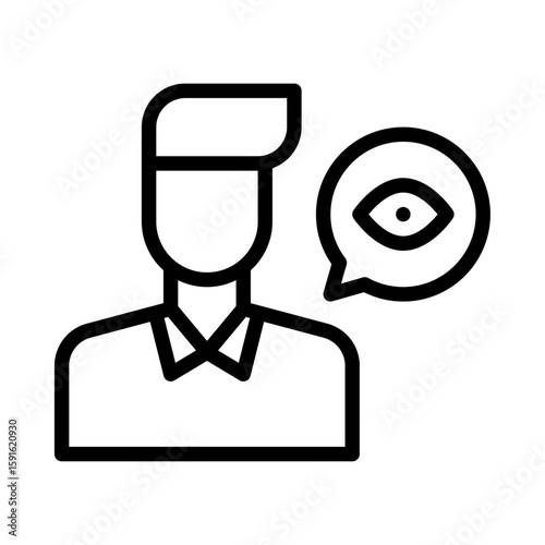 Witness outline icon. observer black line illustration.