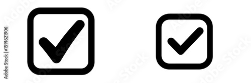 Check marks in two different sizes showcasing design variations and visual representation