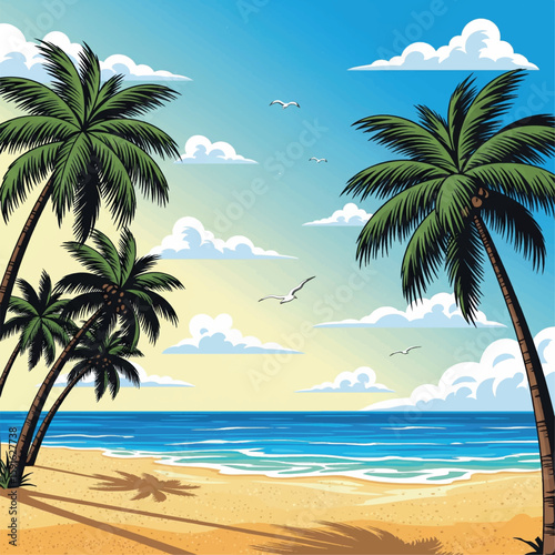 beach, vacation, summer, sea, travel, rest, cocktail, drawing, illustration, vector, holiday, tropical, sun, relax, set, tourism, palm, ocean, sketch, relaxation, design, umbrella, graphic, swimsuit, 