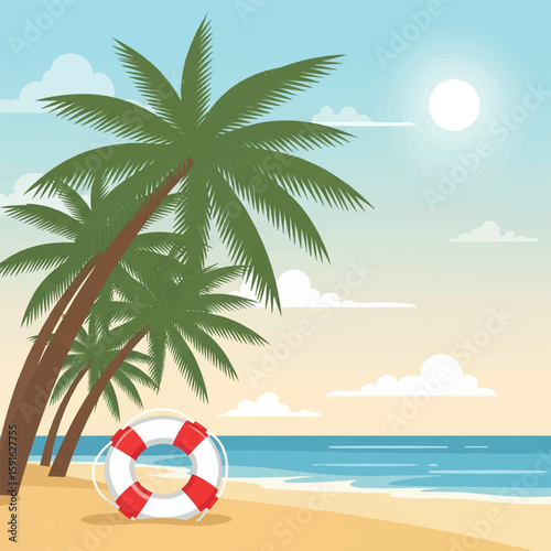 beach, vacation, summer, sea, travel, rest, cocktail, drawing, illustration, vector, holiday, tropical, sun, relax, set, tourism, palm, ocean, sketch, relaxation, design, umbrella, graphic, swimsuit, 