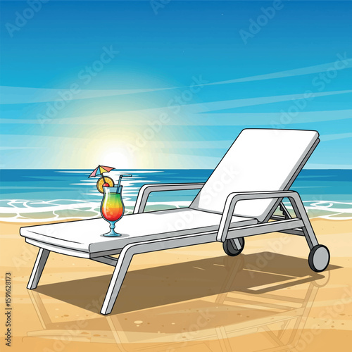beach, vacation, summer, sea, travel, rest, cocktail, drawing, illustration, vector, holiday, tropical, sun, relax, set, tourism, palm, ocean, sketch, relaxation, design, umbrella, graphic, swimsuit, 