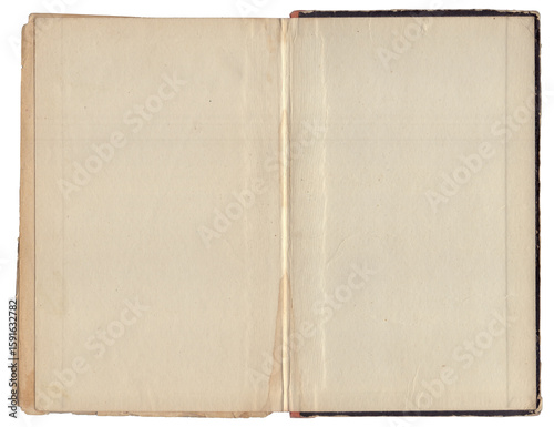 Vintage empty background of old book paper texture isolated