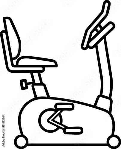 Recumbent bike for physical therapy. A low-impact exercise machine for rehabilitation, wellness, and gentle cardio. Healthcare fitness equipment.