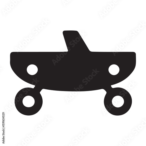Stylized Vehicle Illustration A Graphic Icon of an Abstract Car Design with Rounded Details 