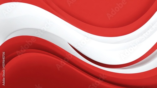 Red and white wavy abstract background