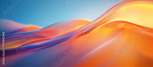 Abstract fluid shapes in warm, glowing colors