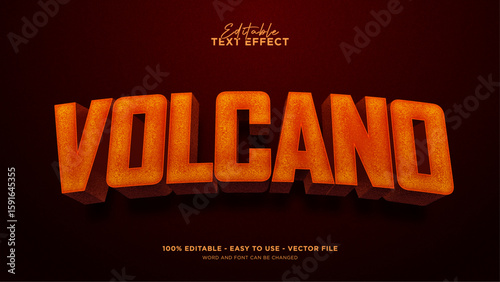 Editable fire 3d text effect, lava text effect template