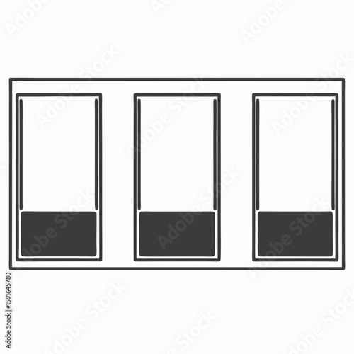 Minimal window icon in black and white style