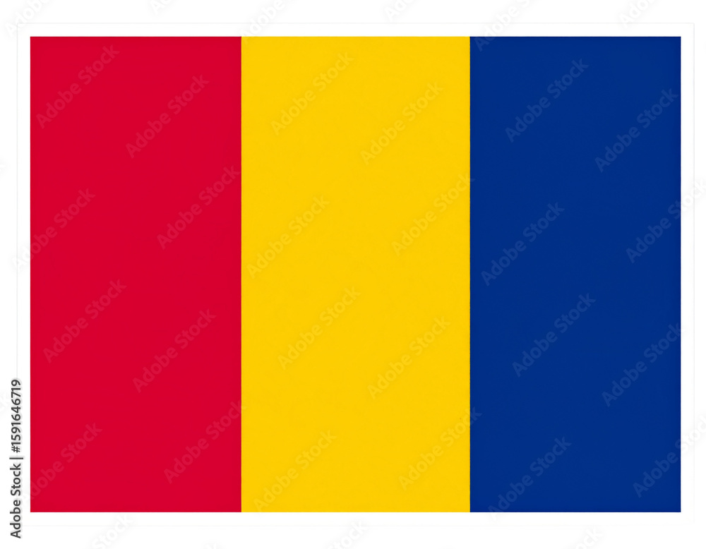 Fototapeta premium Minimalist Flat Vector Icon of Chad Flag, Transparent PNG Background.