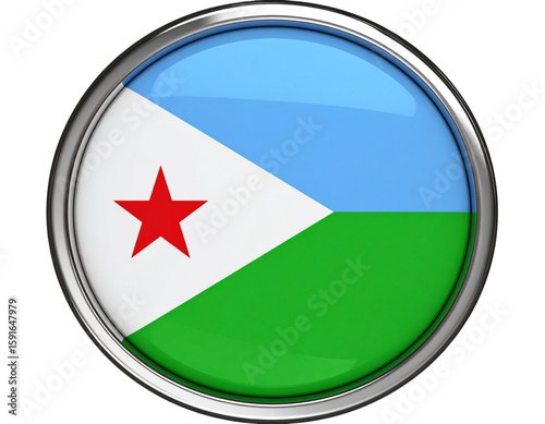 Glossy 3D Djibouti Flag Badge with Beveled Edge – Transparent PNG Format. Free Download Glossy 3D Djibouti Flag Badge with Beveled Edge – Transparent PNG Format. - GFXLoad